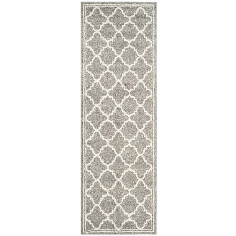 Amherst AMT422 Power Loomed Indoor Runner Rug - Dark Grey/Beige - 2'3"x11' - Safavieh
