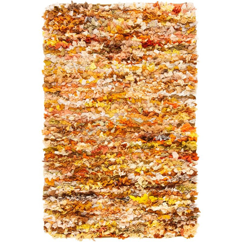 Rio Shag SG951 Hand Woven Indoor Area Rug - Gold/Multi - 5'x8' - Safavieh