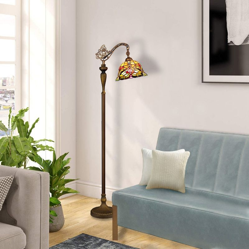 Chloe Lighting Bertram Tiffany-Style 1 Light Victorian Reading Floor Lamp 12" Shade