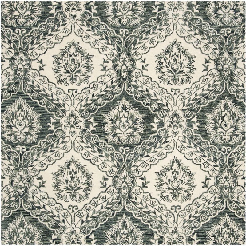 Blossom BLM601 Hand Tufted Area Rug - Blue/Ivory - 6'x6' - Safavieh.