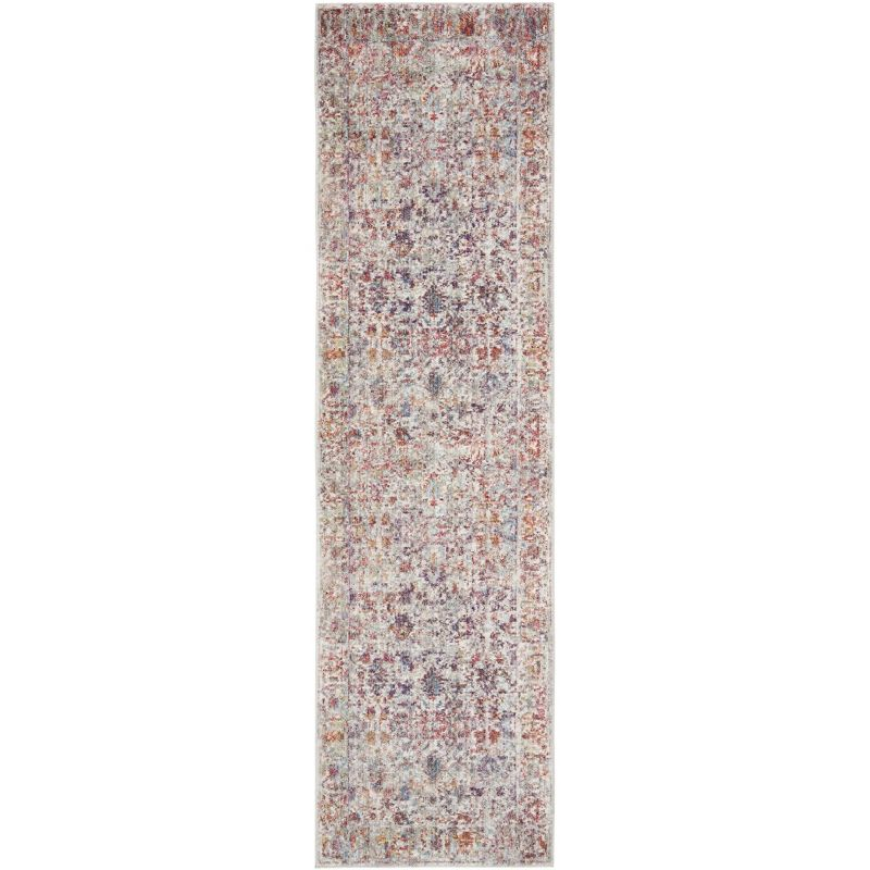 Valencia VAL168 Power Loomed Indoor Runner - Grey/Red - 2'3"x8' - Safavieh