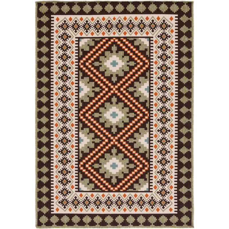 Veranda VER099 Power Loomed Indoor/Outdoor Area Rug - Brown/Terracotta - 5'3"x7'7" - Safavieh.