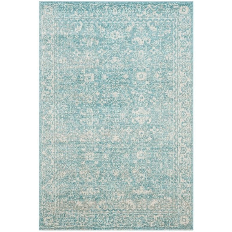 Evoke EVK270 Power Loomed Area Rug Light Blue / Ivory 4' X 6' - Safavieh.