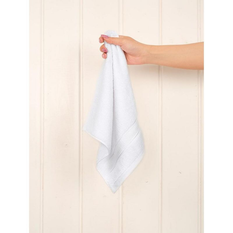 American Soft Linen Salem 4 Pack Washcloth Set, 100% Cotton Washcloth Hand Face Towels for Bathroom and Kitchen, White
