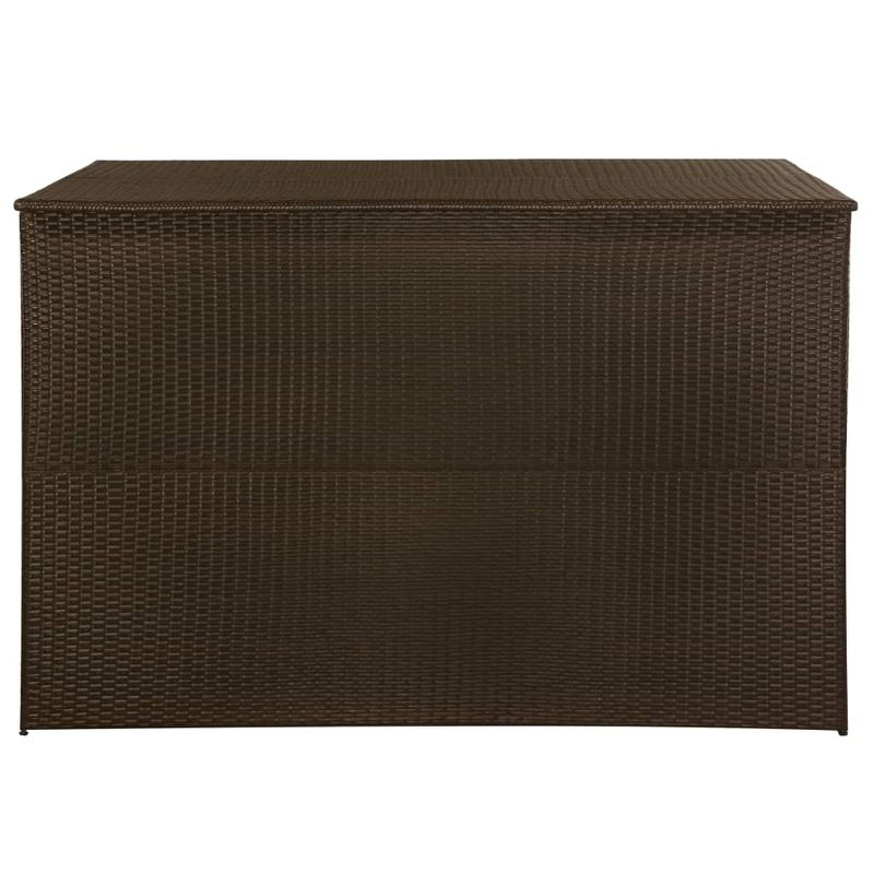 vidaXL Patio Storage Box Brown 59 in.x39.4 in.x39.4 in. Poly Rattan