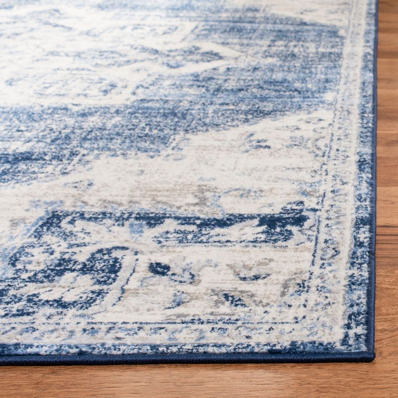Brentwood BNT865 Power Loomed Indoor Area Rug - Ivory/Navy - 6'x9' - Safavieh