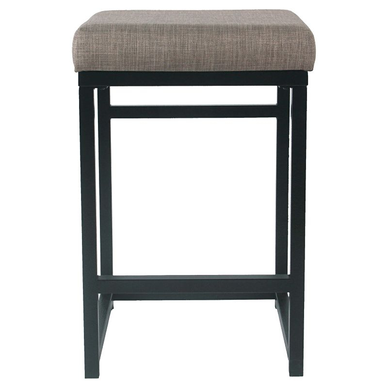 24" Open Back Metal Counter Height Barstool Dark Gray - HomePop: Kitchen Island Seating