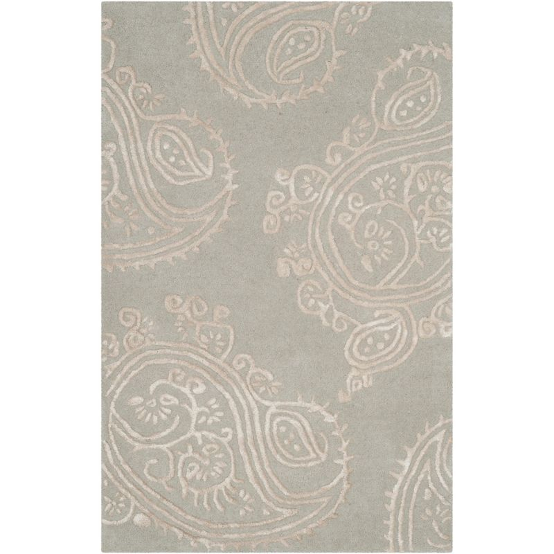 Bella BEL153 Hand Tufted Accent Rug - Silver/Beige - 2'6"x4' - Safavieh.