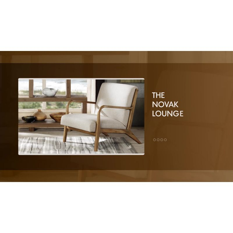 Ink+Ivy Novak Lounge Chair Gray: Mid-Century Elm Wood Frame, Upholstered, Comfort Seating