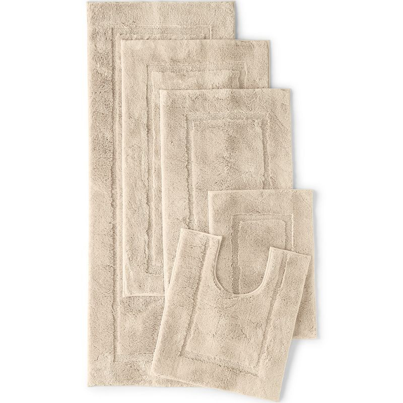 Lands' End Cotton Non-skid Double Sink Bath Rug 23x59 - 1'11"x4'11" - Dark Sand
