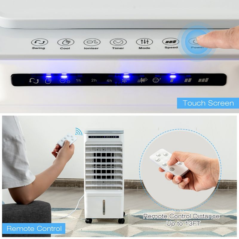 Costway 3-in-1 Evaporative Air Cooler Portable Air Cooling Fan w/ Fan & Humidifier