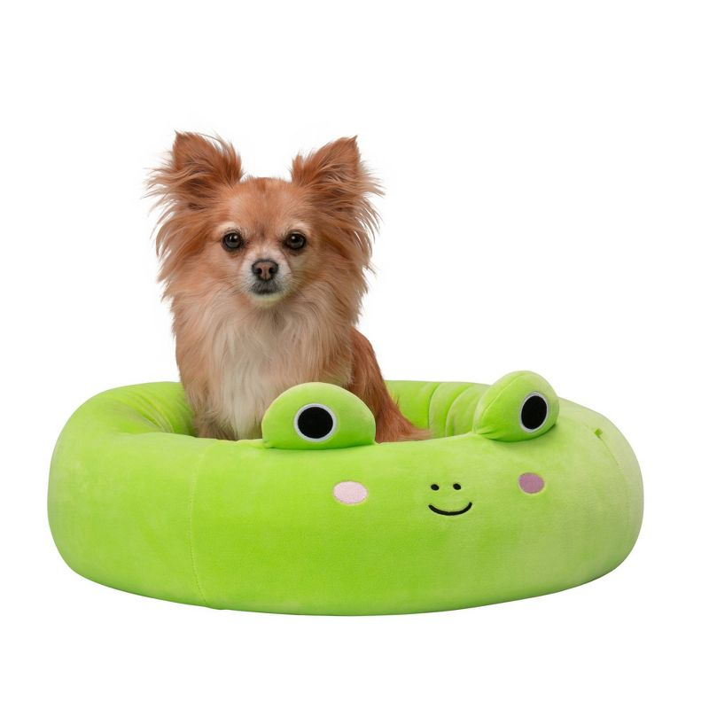 Squishmallows Wendy The Frog Cat and Dog Bolster Bed - Lime Green S