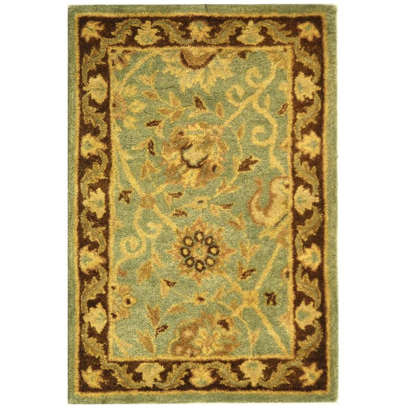 Antiquity AT21 Hand Tufted Indoor Accent Rug - Green/Brown - 2'x3' - Safavieh