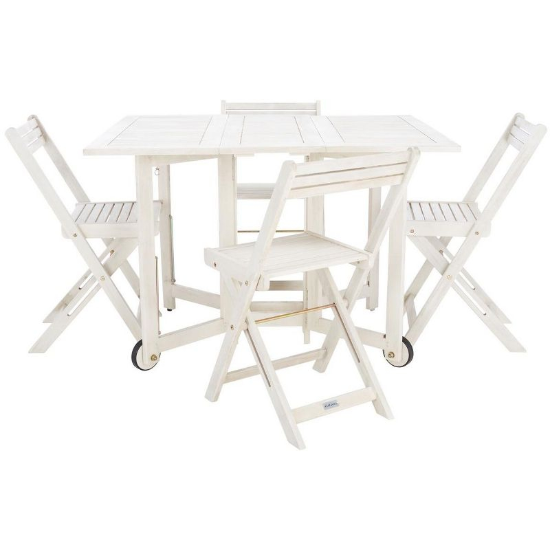 Arvin Table And 4 Chairs - Outdoor - PAT7001 - White - Safavieh