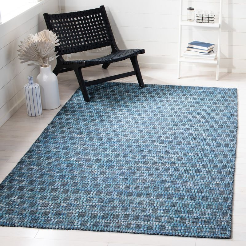 Kilim KLM377 Hand Woven Area Rug - Blue/Black - 4'x6' - Safavieh.