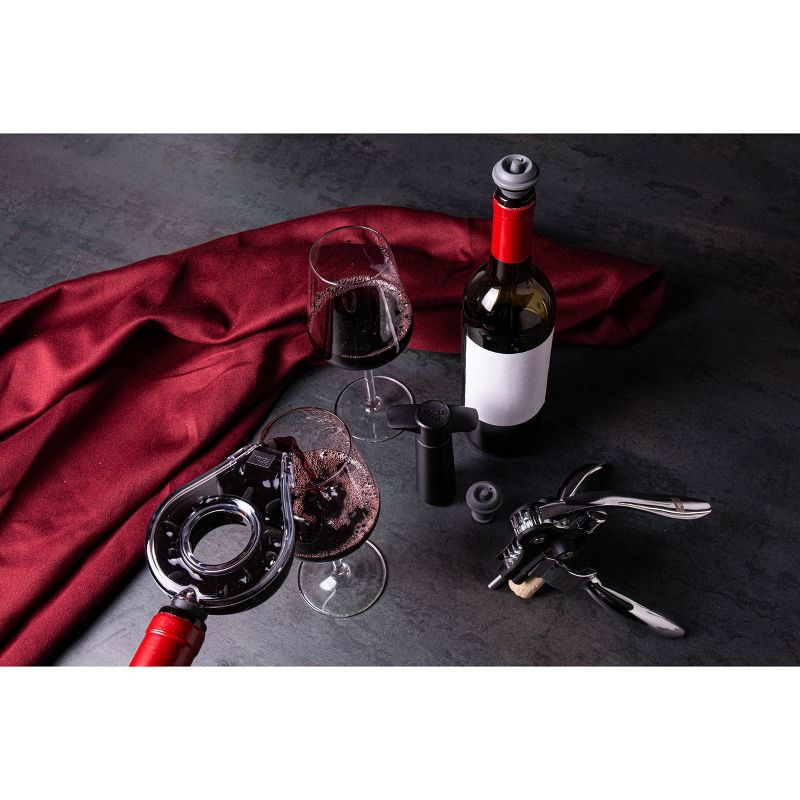 Vacu Vin Set of 5 Air Deluxe Wine Set Black