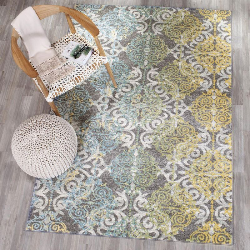Evoke EVK230 Power Loomed Indoor Area Rug - Grey/Ivory - 5'3"x7'6" - Safavieh