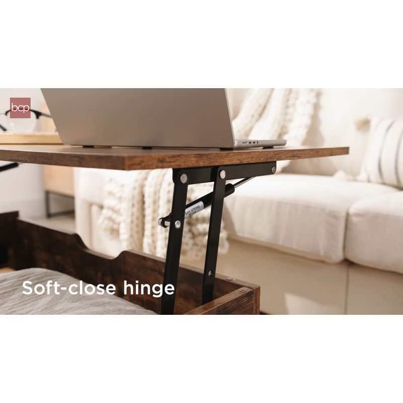 Best Choice Products Wooden Mid-Century Modern Lift Top Coffee Table w/ Hidden Storage, Removable Shelf - Brown