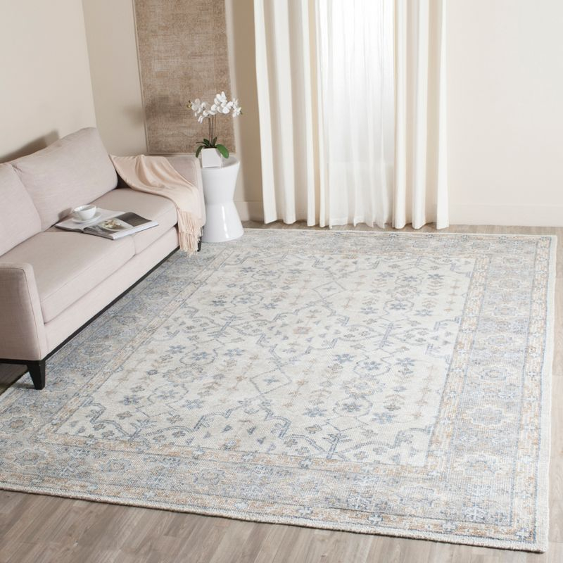 Maharaja MHJ441 Hand Knotted Area Rug - Ivory/Blue - 8'x10' - Safavieh.
