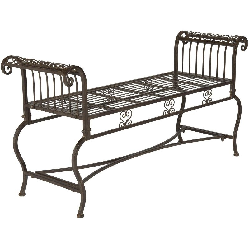 Brielle Bench - Outdoor - PAT5004 - Rustic Brown - Safavieh