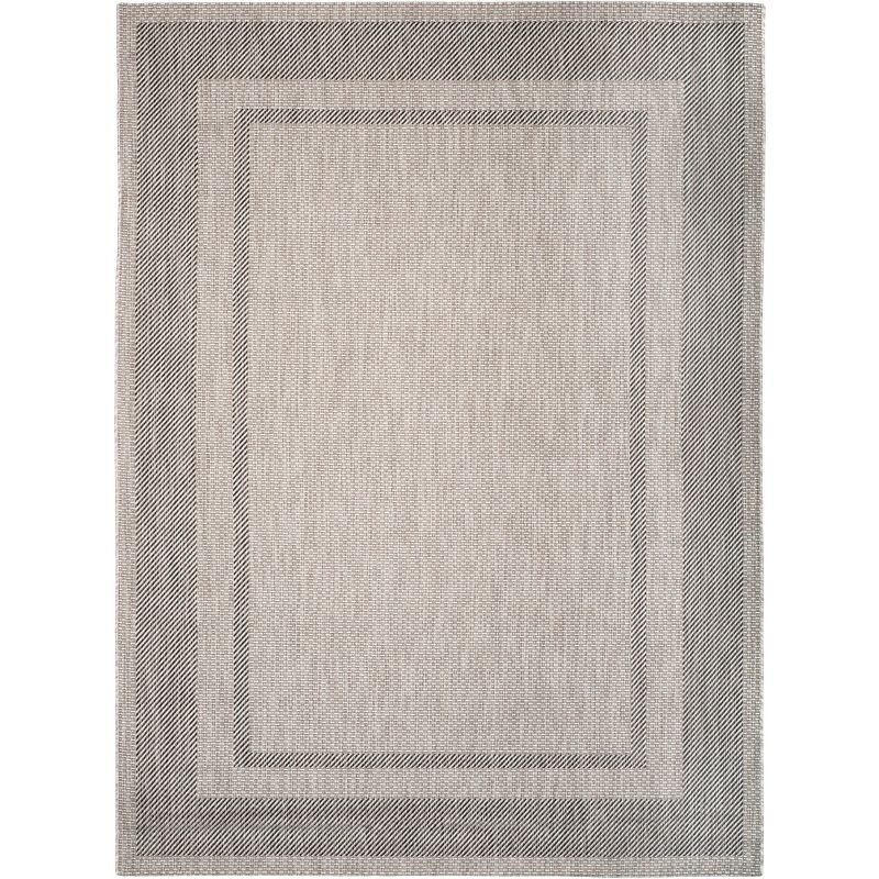 Courtyard CY8477 UV & Stain Resistant Non-Shedding Power Loomed Indoor/Outdoor Area Rug - Beige/Black - 9'x12' - Safavieh
