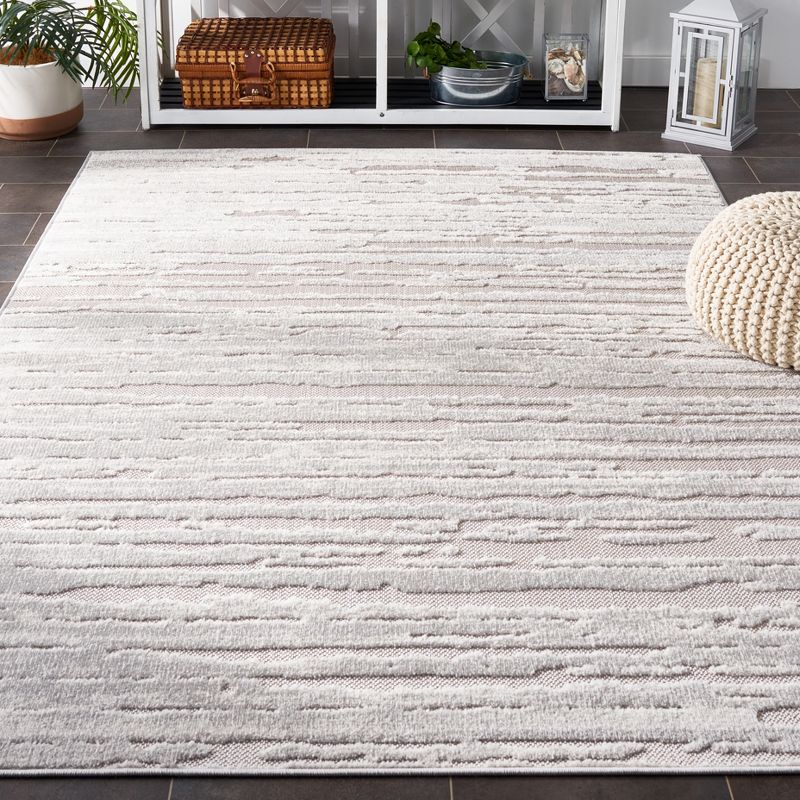 Cabana CBN506 Power Loomed Indoor/Outdoor Area Rug - Gray/Ivory - 6'7"x6'7" - Safavieh.