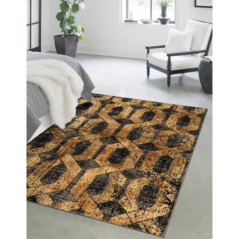 Unique Loom 10' 0 x 14' 0 Black Gray Saturn Astra Area Rug