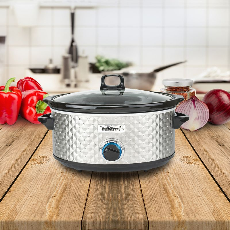 Brentwood Select 7 Quart Slow Cooker in Silver