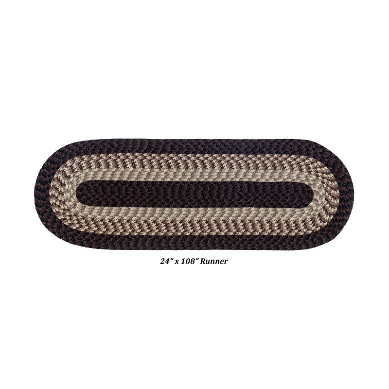 24" x 108" Alpine Collection Chocolate Stripe Reversible Indoor Area Utility Runner Rug - Better Trends