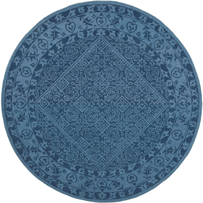 Dip Dye DDY151 Hand Tufted Indoor Area Rug - Navy Blue - 7' Round - Safavieh