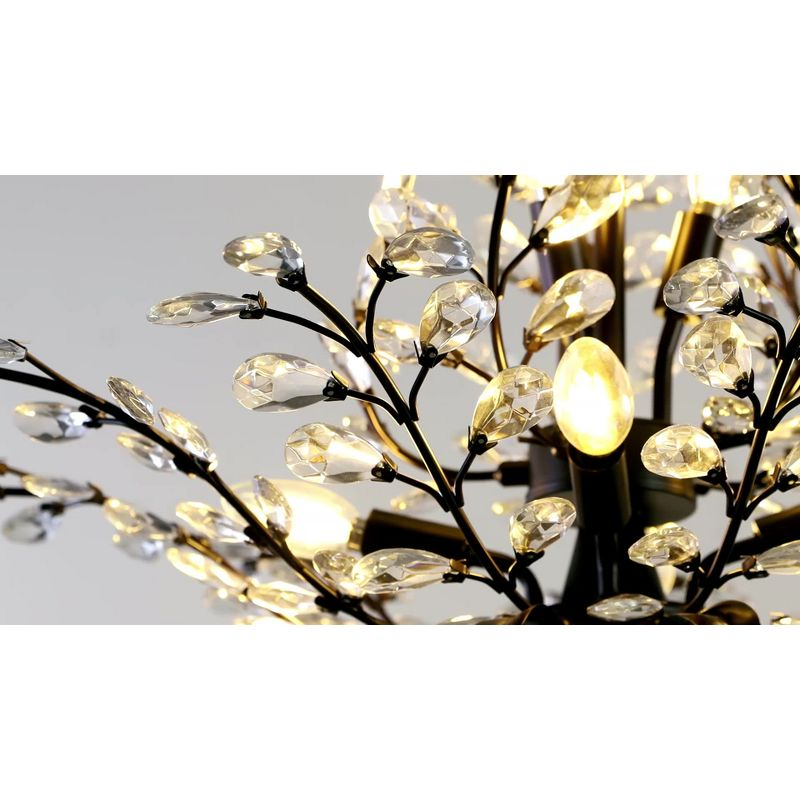 28.5" 7-Light Diantha Contemporary Bohemian Iron/Acrylic LED Pendant Oil Rubbed Bronze/Clear - JONATHAN Y: ETL Listed, Adjustable Height