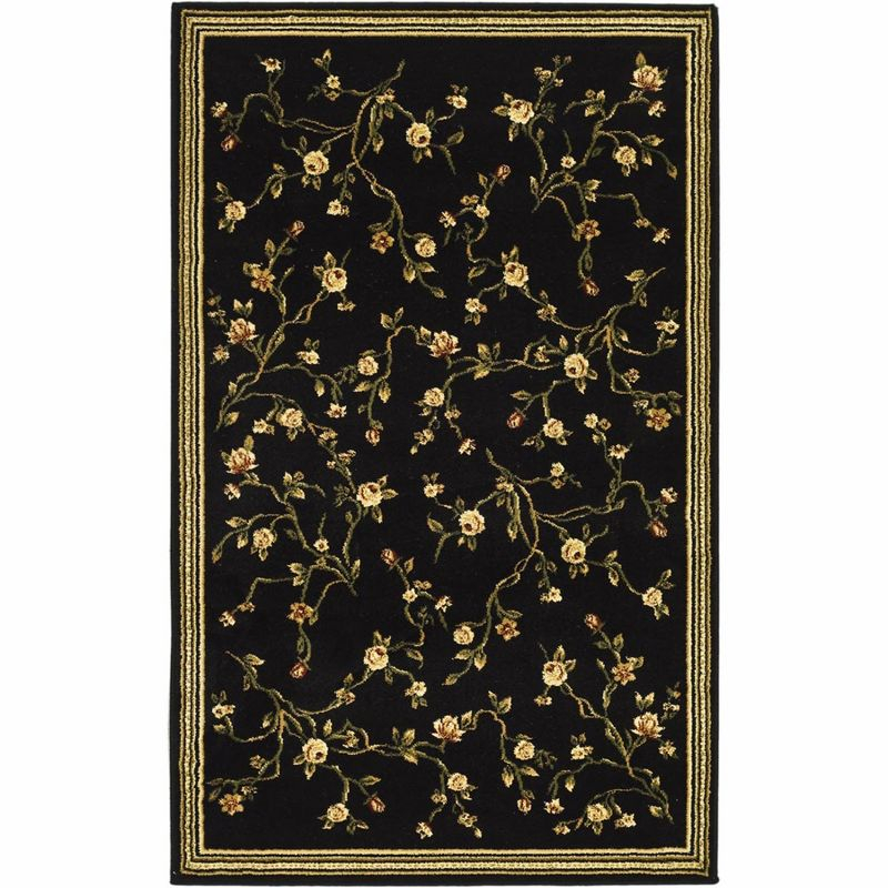 Lyndhurst LNH220 Power Loomed Accent Rug - Black - 3'3"x5'3" - Safavieh.