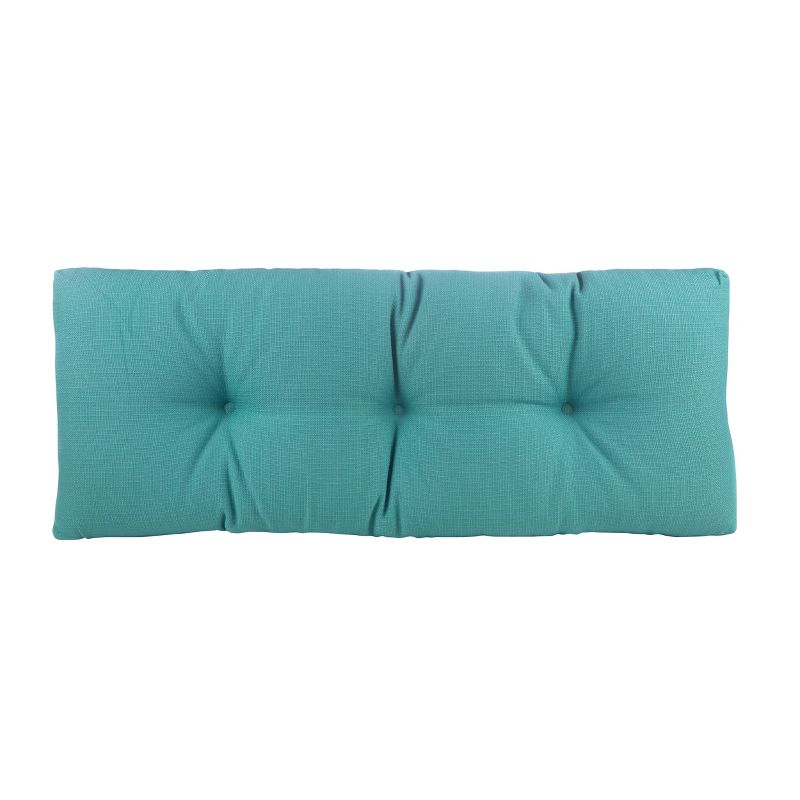 Gripper 35" Tufted Omega Universal Bench Cushion Teal: Solid Rectangle Indoor Seat Cushion, Polypropylene, 36"x14"x3"