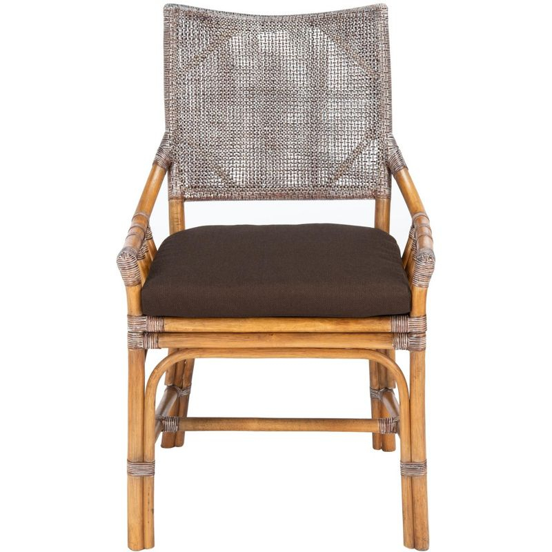 Donatella Chair - SEA4012 - Brown White Wash/Dark Brown - Safavieh