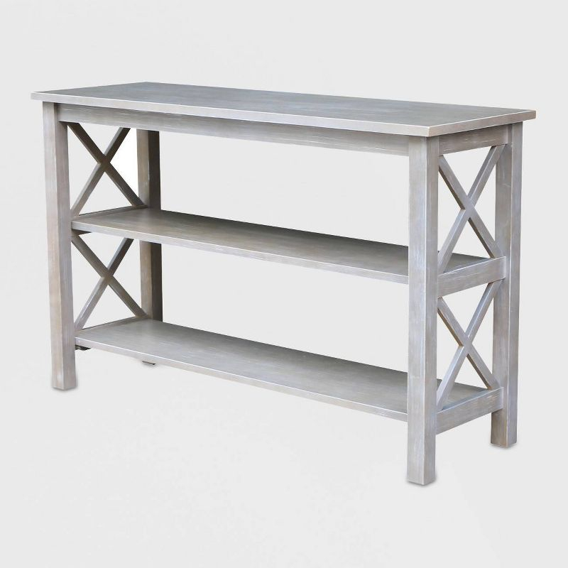 Hampton Console Table Washed Gray/Taupe - International Concepts: Solid Wood, Entryway, Foyer, Sofa Table