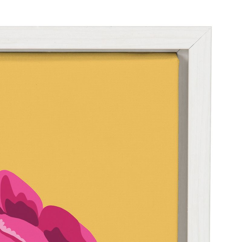 Kate & Laurel All Things Decor 18"x24" Sylvie Bright Peony Framed Canvas by Maria Filar White: Modern Style, Nature Art