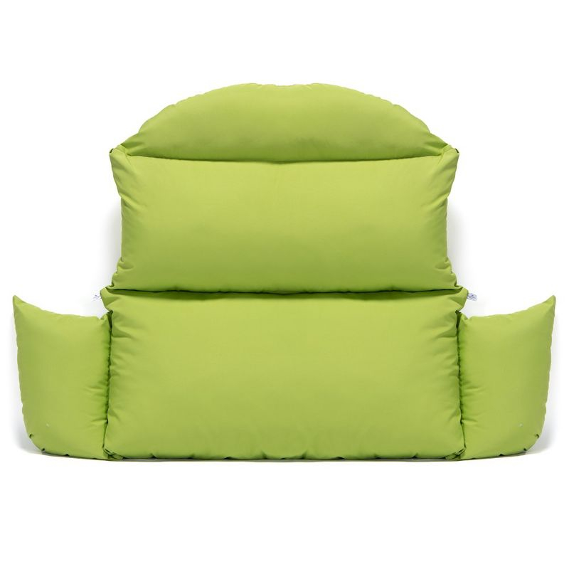 LeisureMod 2 Person Hanging Swing Chair Cushion Modern Soft Breathable Cotton Removable Zipper Cover, Machine Washable Cushions in Light Green