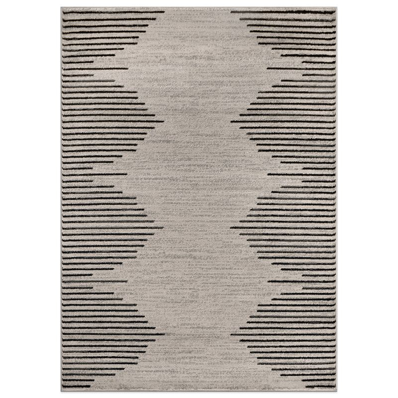 World Rug Gallery Area Rug Bohemian Stripe Jute Rug Carpets for Living Room Rugs for Sale - CREAM 8'x12'