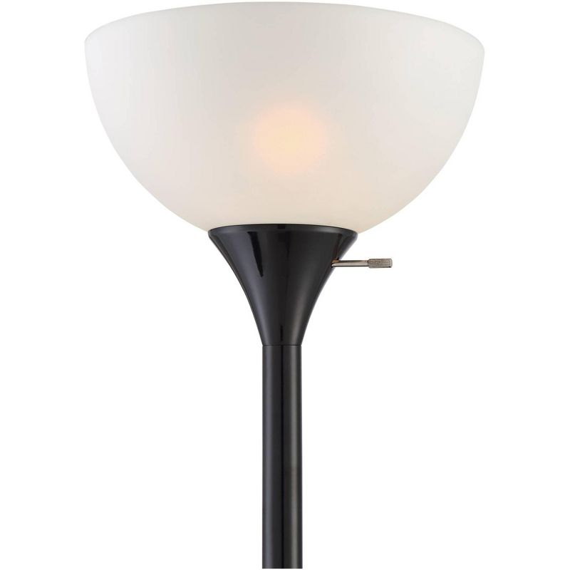 360 Lighting Bingham Modern Torchiere Floor Lamp with Side Lights 71 1/2" Tall Black Metal White Shade for Living Room Reading Bedroom Office House