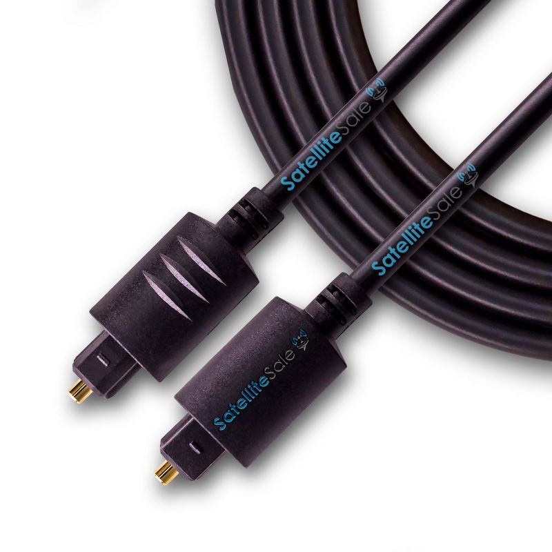 SatelliteSale Digital Toslink SPDIF Audio Optical Fiber Cable Universal Wire PVC Black Cord 1.5 feet
