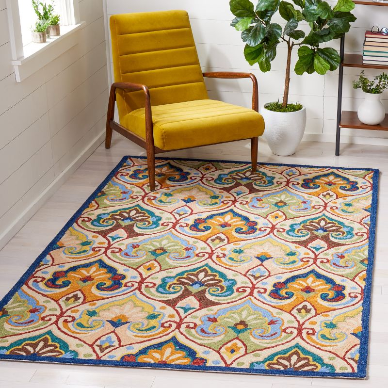 Metro MET114 Hand Tufted Area Rug - Beige/Blue - 4'x6' - Safavieh.