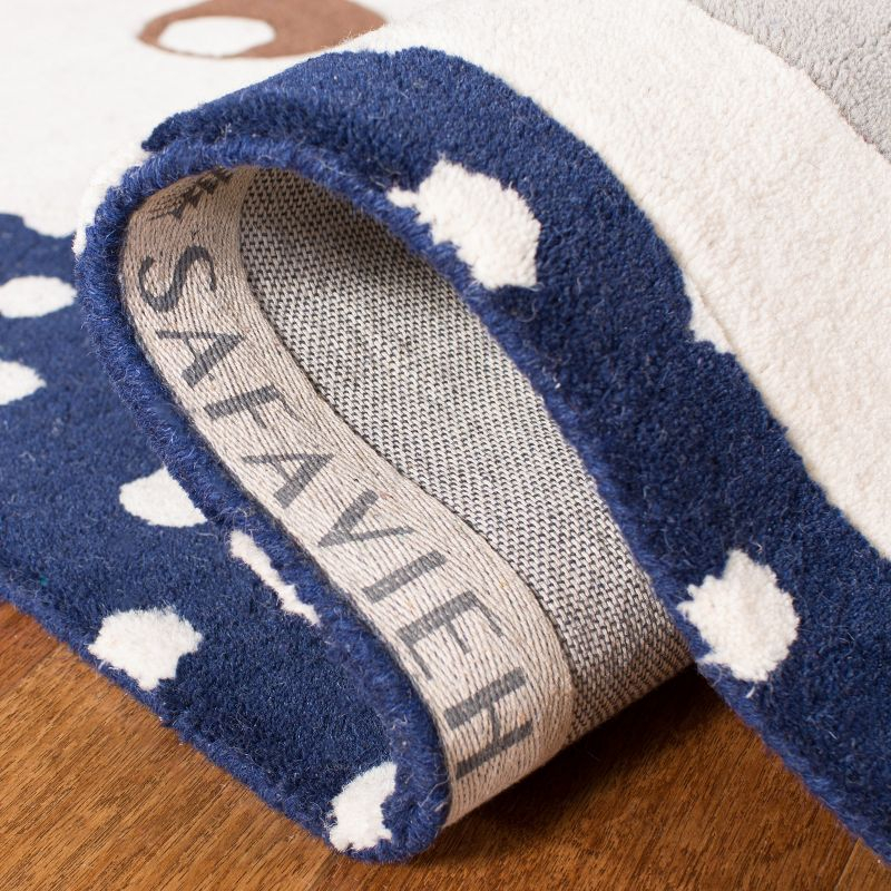 Safavieh Kids Rabbit SFK922 Hand Tufted Indoor Area Rug - Navy/Ivory - 8'x10' - Safavieh