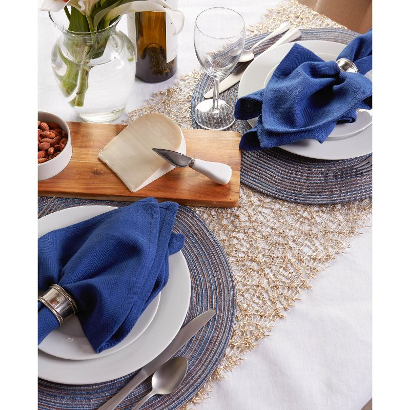 DII Variegated Placemat Set 6 Piece, Blue, 15" Dia