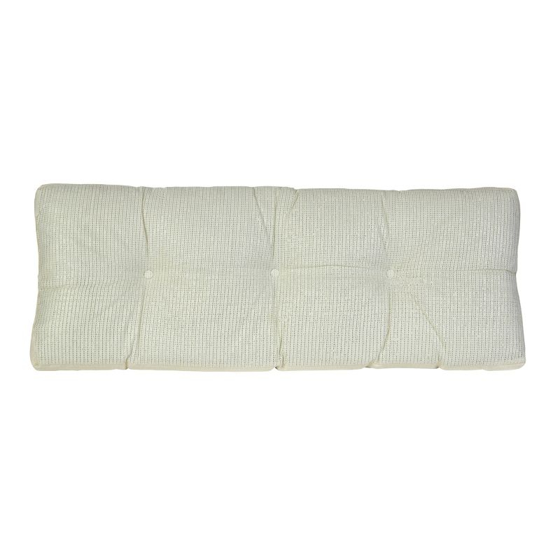 Gripper 43"x14"x3" Non Slip Tufted Omega Universal Bench Cushion Ivory: Solid Rectangle Indoor Seat Cushion, Polyester