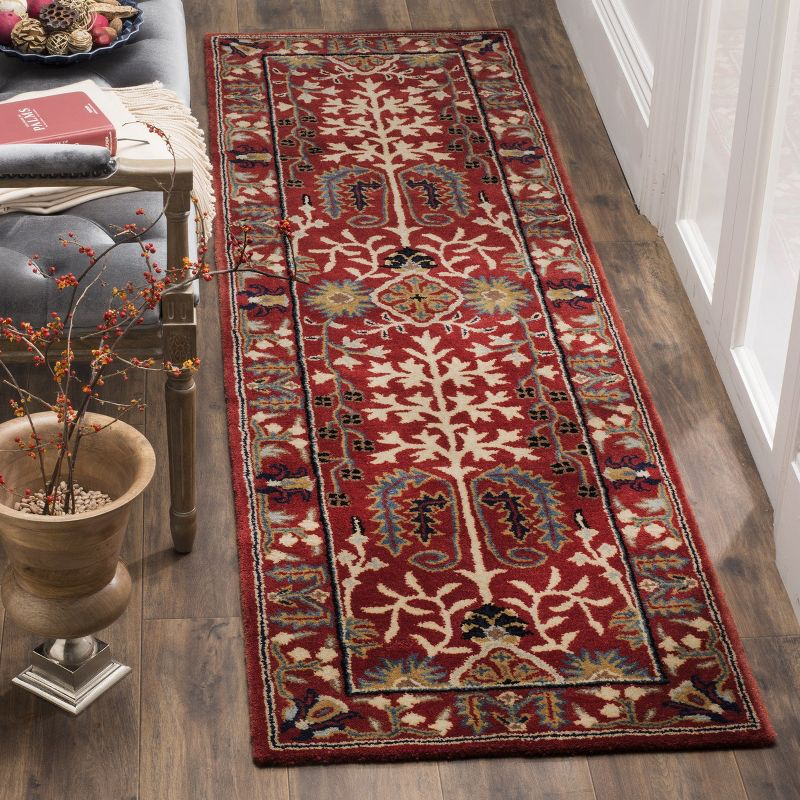 Antiquity AT64 Hand Tufted Runner Rug - Red/Multi - 2'3"x6' - Safavieh.