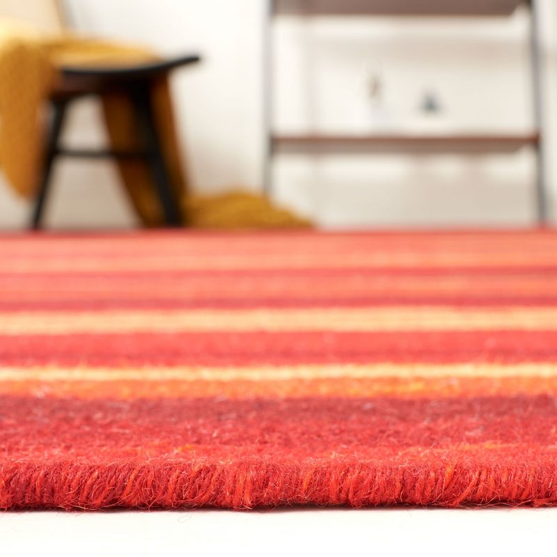 Striped Kilim STK601 Hand Loomed Area Rug - Red - 5'x8' - Safavieh.