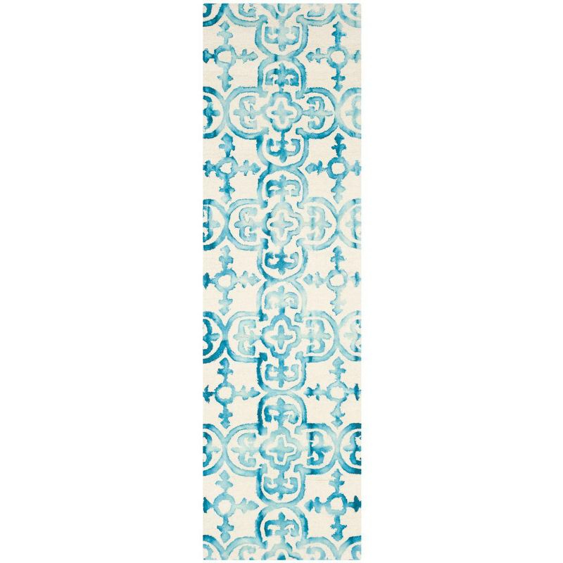 Dip Dye DDY711 Hand Tufted Indoor Runner - Ivory/Turquoise - 2'3"x10' - Safavieh