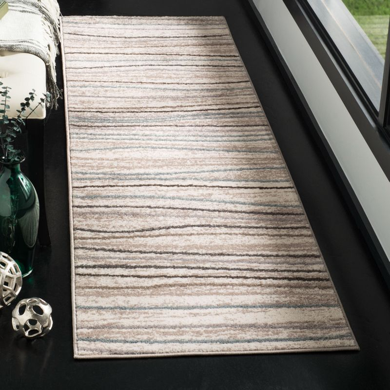 Amsterdam AMS111 Power Loomed Indoor Runner Rug - Cream/Beige - 2'3"x12' - Safavieh