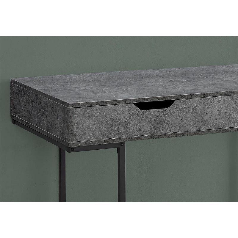 Monarch Specialties Computer Desk Home Office Laptop Storage Drawers 48InchL Work Metal Laminate Grey Black Contemporary Modern