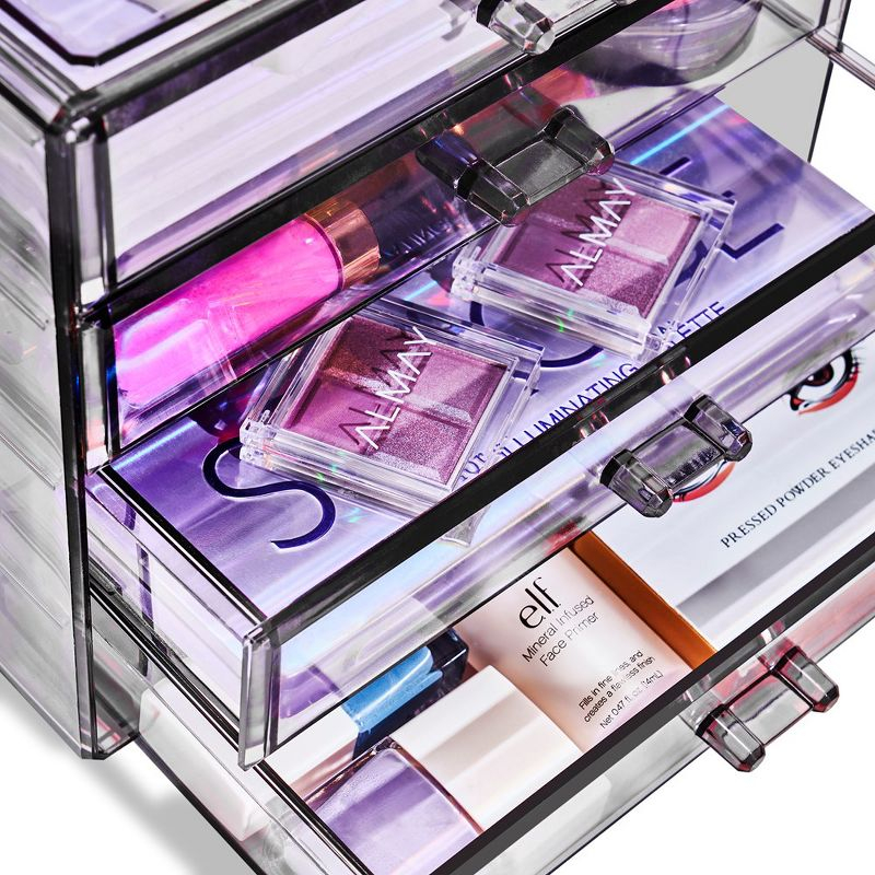 Sorbus 4 Drawer Acrylic Makeup Organizer and Storage for Cosmetics, Jewelry, and more Clear Makeup Organizer for Vanity, College Dorm (Black)